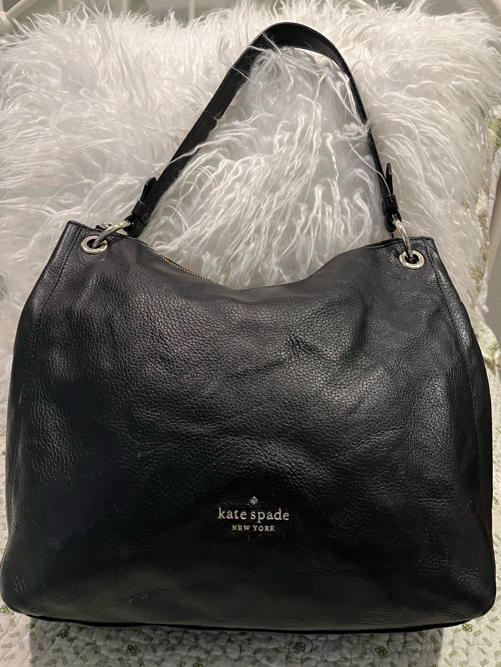 kate spade Kat Black Pebble Leather Shoulder Bag - Picture 3 of 16